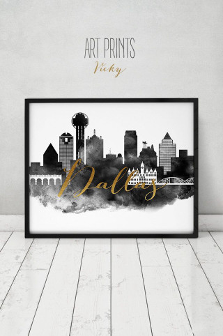 Baltimore black white skyline gold - modern european ink painting free wallpaper