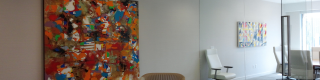 Office painting chair desk wall - a chair in front free wallpaper