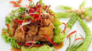 Plate meat vegetables pea sprout - a plate of food free wallpaper