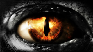 Dragon eye closeup eyeball center - gothic art free wallpaper for desktop