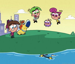 Cartoon character flying water background - other character free wallpaper