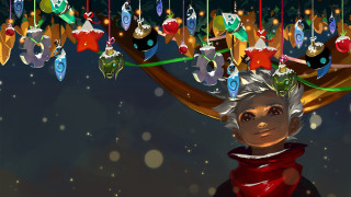 Woman reindeer antlers christmas decoration - a digital painting of a woman free wallpaper