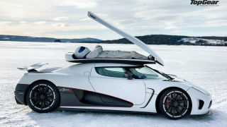 White sports car surfboard snow - luxury free wallpaper