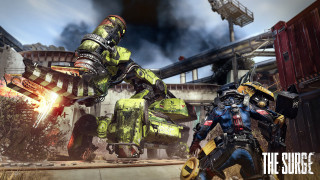 Robots fighting video game giant - unreal engine 5 free wallpaper
