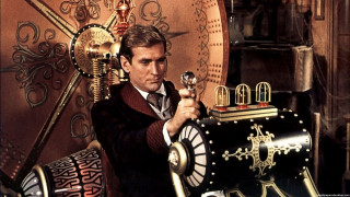 Man holding clock background clock - steampunk free wallpaper