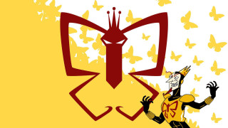 Cartoon crown butterflies beauty yellow - butterfly free wallpaper