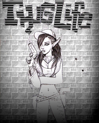 Girl gun brickwall graffiti elf - a girl free wallpaper