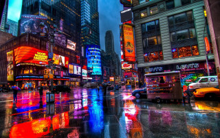 City street neon lights buildings 3 - neon free wallpaper