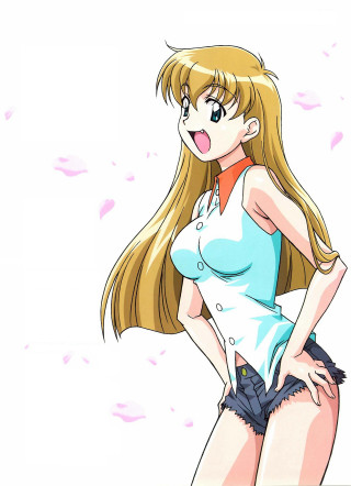 Cartoon girl long blonde hair 2 - the camera free wallpaper