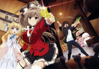 Anime characters room woman gun - a gun free wallpaper