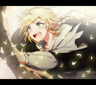 Blonde man sword white shirt - his chest free wallpaper