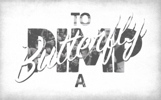 Black white photo people background - butterfly free wallpaper