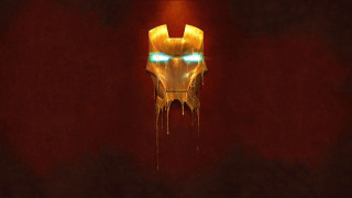 Yellow ironman mask glowing eyes - alberto seveso free wallpaper