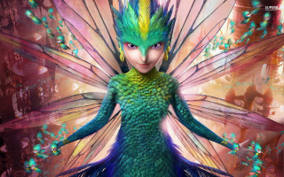 Colorful fairy green blue hair - fantasy art free wallpaper