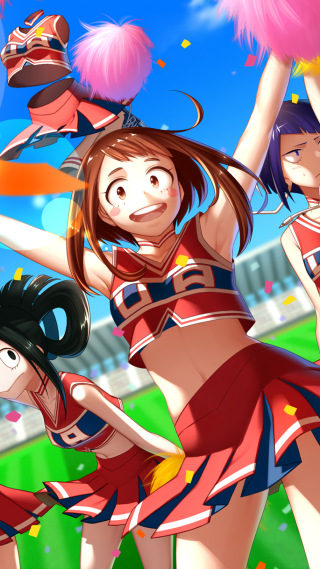 Anime cheerleaders pom poms group - the air free wallpaper