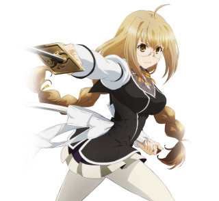 Woman black white outfit knife - aimitsu free wallpaper