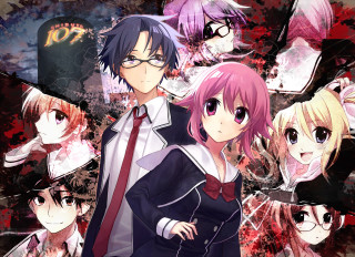 Anime pink hair glasses red - pink hair and glasses free wallpaper