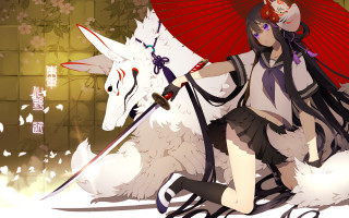 Woman red umbrella goat holding - a red umbrella free wallpaper