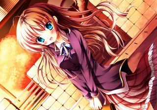Girl long hair blue eyes 3 - a character portrait free wallpaper
