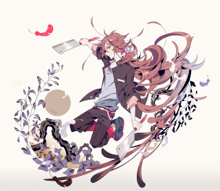 Woman long hair hat flying - long hair and a hat free wallpaper