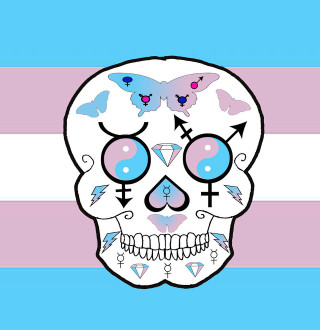 Skull butterfly striped background pink - a skull free wallpaper