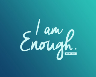I am enough blue background - handwritten free wallpaper