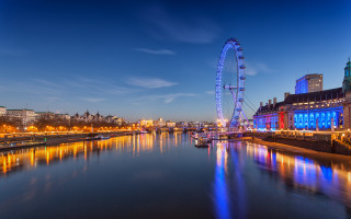Ferris wheel night sky river - christopher wren free wallpaper