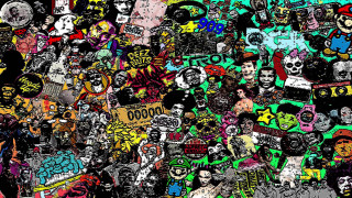Stickers wall large group colorful - different color free wallpaper
