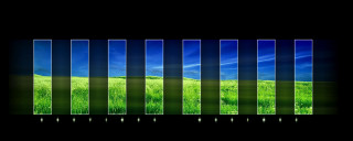 Green field blue sky clouds 86 - a line free wallpaper