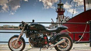 Motorcycle pier red boat lighthouse - david gilmour blythe free wallpaper