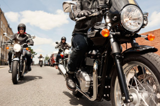 Motorcycle ride group brick building - allen tupper true free wallpaper