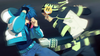 Anime characters fighting dark room - clock free wallpaper