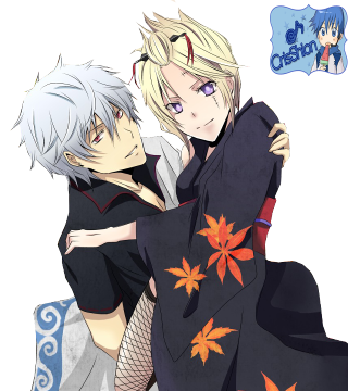 Anime characters hugging arms around 2 - two anime character free wallpaper