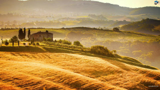 House hill valley background trees - beautiful landscape free wallpaper