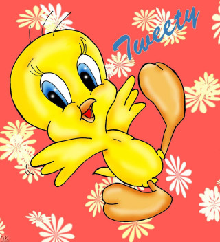 Cartoon bird name flower background - loony toon free wallpaper