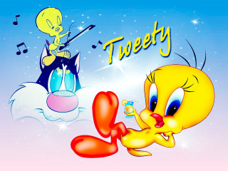 Cartoon character heart violin character - loony toon free wallpaper