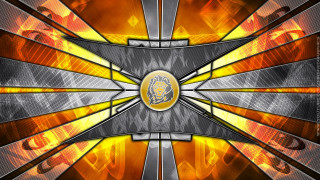 Fire flames background gold emblem - a gold emblem free wallpaper