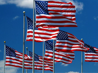 American flags flying wind sunny - a sunny day free wallpaper