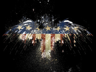 Patriotic eagle stars stripes fireworks - the dark sky free wallpaper