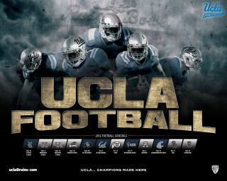 Uccla football poster three players - uniform free wallpaper for desktop