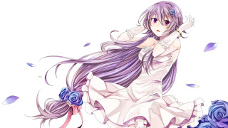 Woman flying long hair dress - the wind free wallpaper