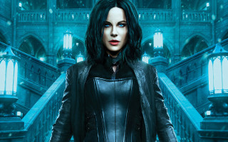 Woman black leather outfit staircase - a clock tower free wallpaper