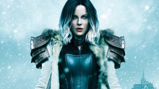 Woman leather fur collar fur - a snowy background free wallpaper