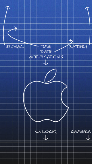 Blueprint apple arrows labels top - andries stock free wallpaper