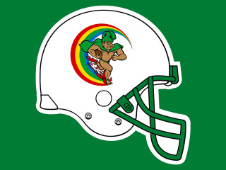 Football helmet bear rainbow side - a football helmet free wallpaper