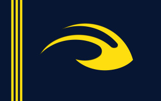 Yellow blue logo black background - cui bai free wallpaper