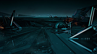 Futuristic city train track neon - star citizen halo free wallpaper