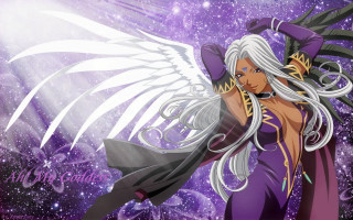 White hair wings purple dress - ann thetis blacker free wallpaper