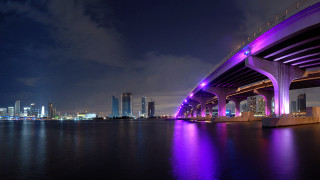 Bridge water night lights city 23 - a bridge free wallpaper
