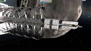 Moon space station satellite aurora - nearby free wallpaper